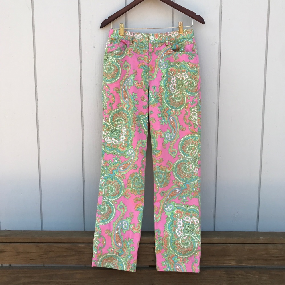 Ralph Lauren High Rise Paisley Chinos